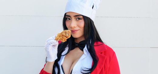 violet myers wearing jollibee costume for halloween