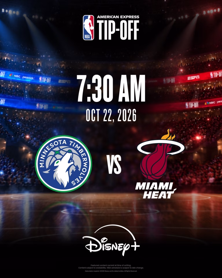 (1) Disney + NBA Tip-Off Schedule