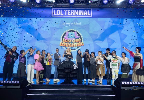 Vice Ganda, the cast, showrunners, and Prime Video representatives raise a toast to celebrate the successful premiere screening. 1